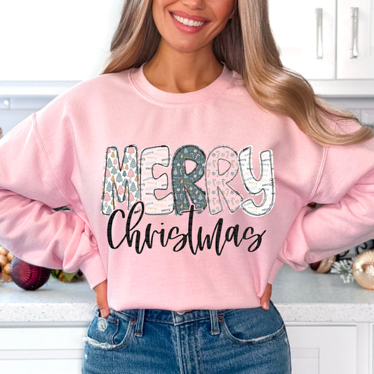 Pink Merry Christmas DTF Transfer