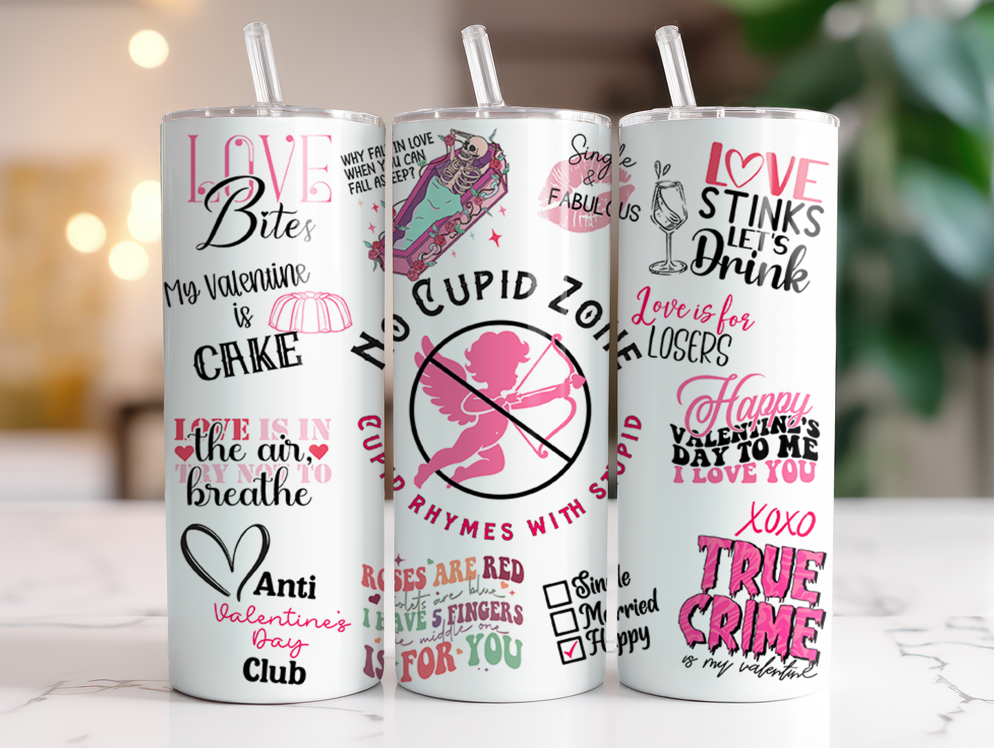 No Cupid Zone Sublimation Transfer or Finished Tumbler