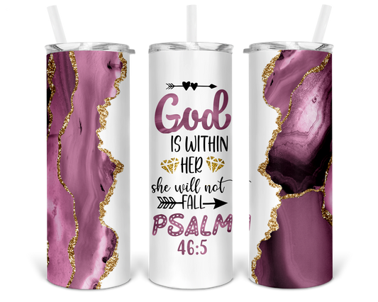 Psalms 46:5 Sublimation Tumbler Transfer