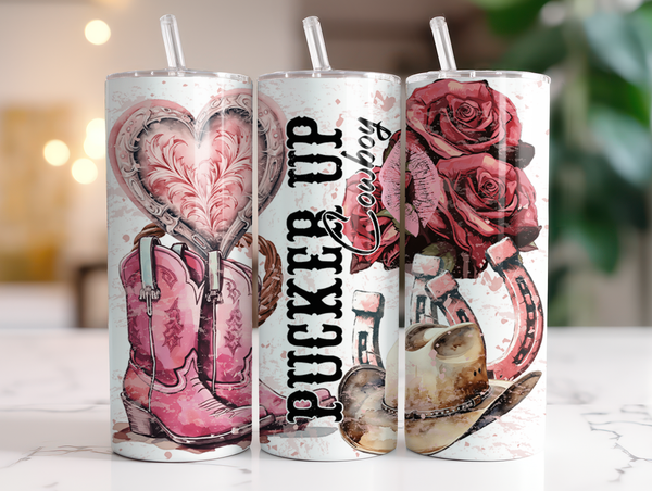 Pucker Up Cowboy Tumbler Transfer or Finished Cup