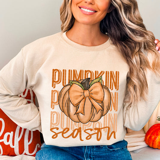 Pumpkin Season with Bow DTF Transfer