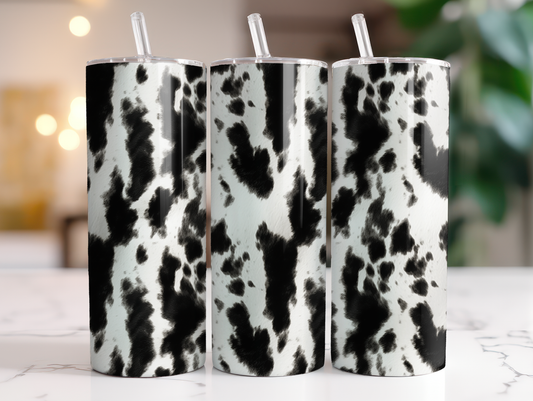 Realistic Cow Print Sublimation Transfer or Finished Tumbler