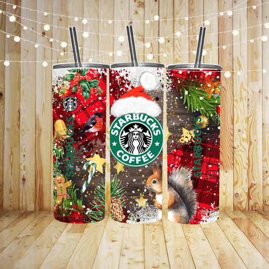 Christmas Starbies Sublimation TRANSFER or FINISHED Tumbler