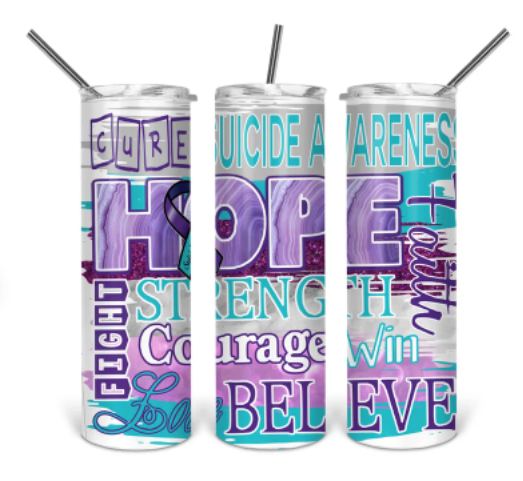 Suicide Awareness Sublimation Tumbler Transfer