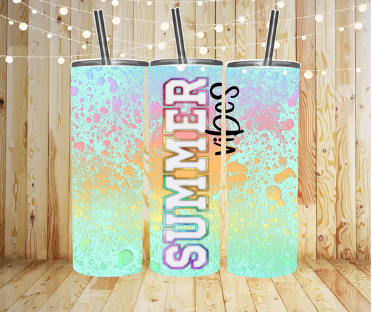 Summer Vibes Sublimation Tumbler Transfer or Finished Cup
