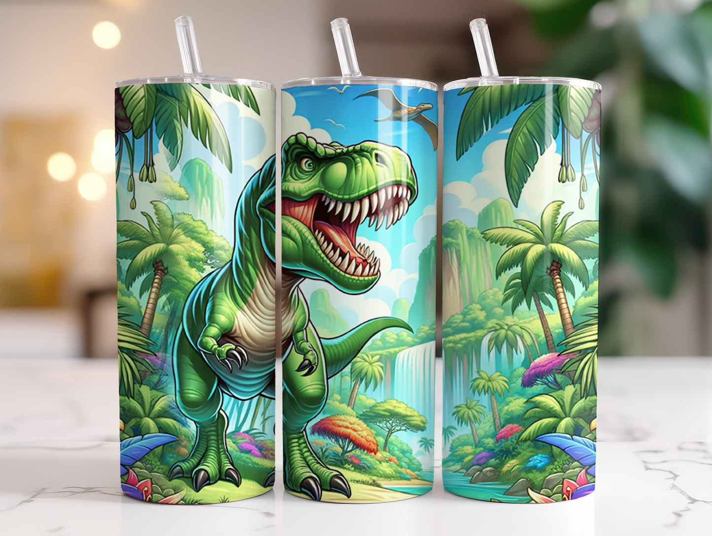 Dinosaur Tumbler Sublimation Transfer