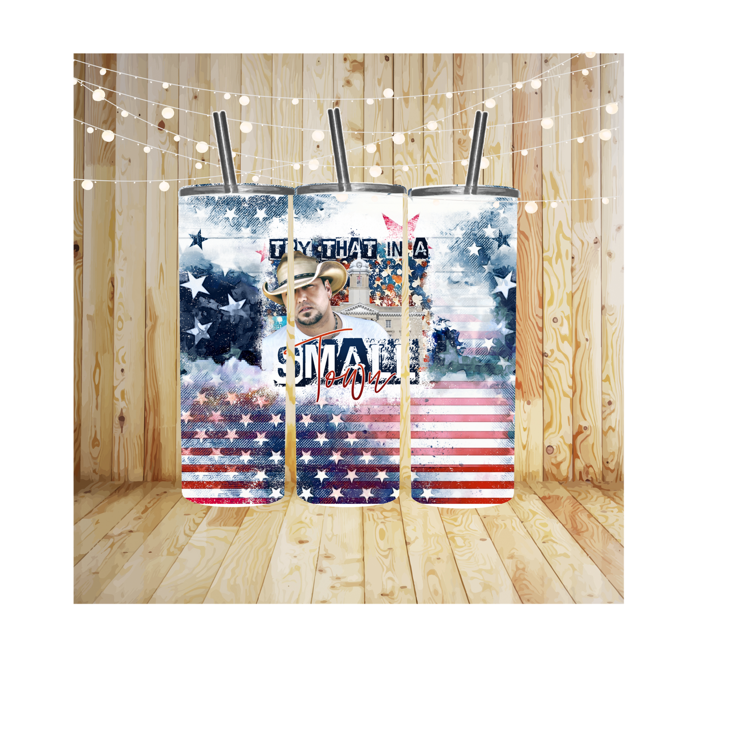 Patriotic Small Town Sublimation TRANSFER or FINISHED Cup
