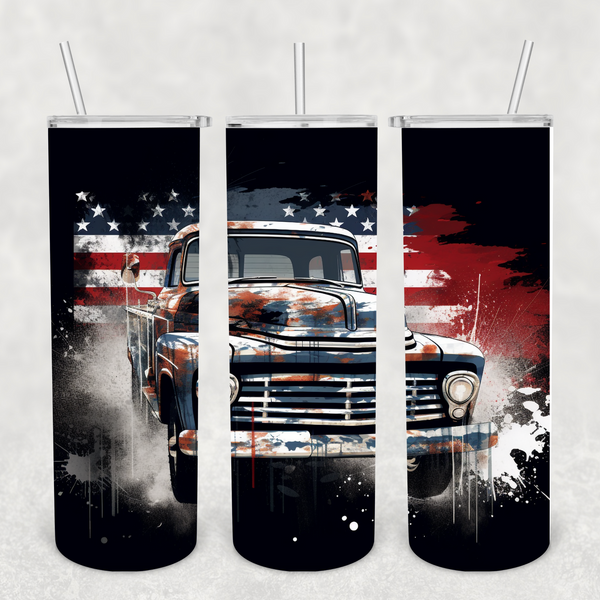 American Flag Truck Transfer or Finished Cup