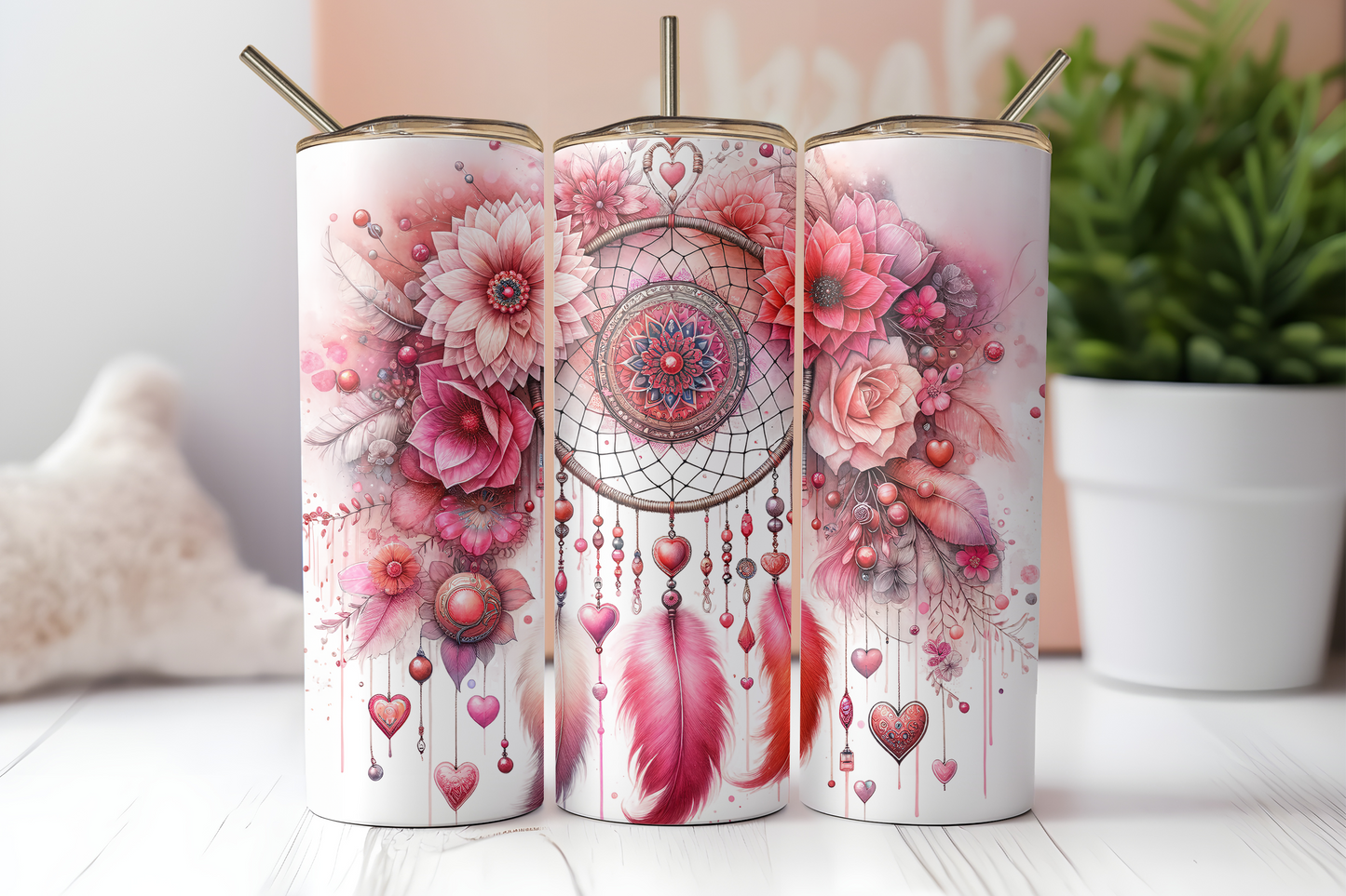 Valentine Dreamcatcher Sublimation Transfer or Finished Tumbler