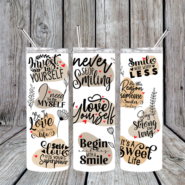 Affirmations TRANSFER or FINISHED Tumblers