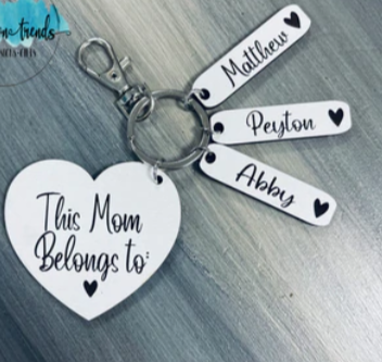 This Mom Belongs to-Custom Keychain