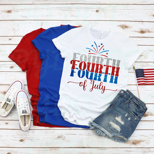 Fourth Of July Glitter DTF Transfer