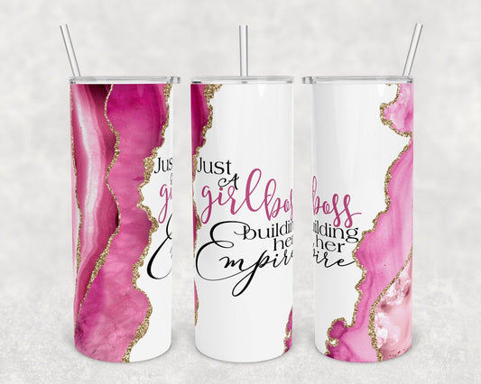 Girl Boss Pink Sublimation Transfer or Finished Tumbler