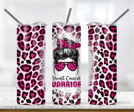 Breast Cancer Warrior Sublimation Transfer or Finished Tumbler