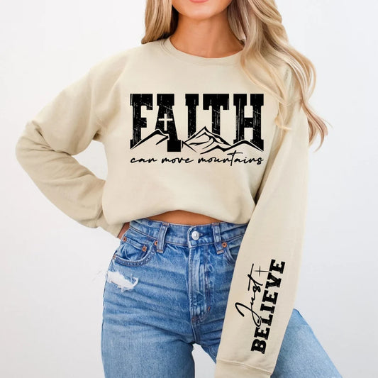 Faith Can Move Mountains (SET-comes with print and sleeve) DTF Transfer