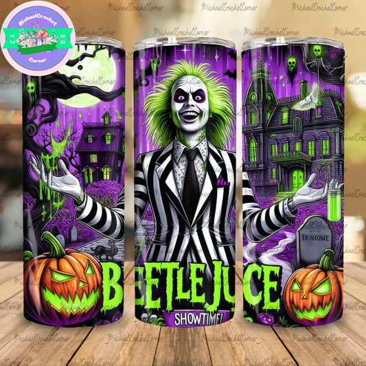 Beetlejuice Sublimation TRANSFER or FINISHED Tumbler