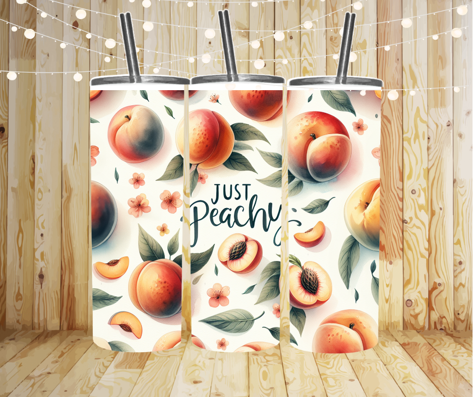 Just Peachy Sublimation Tumbler Transfer or Finished Cup