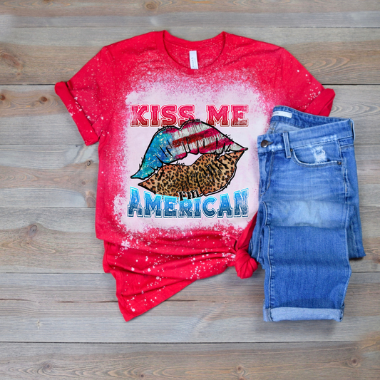 Kiss me American DTF Transfer