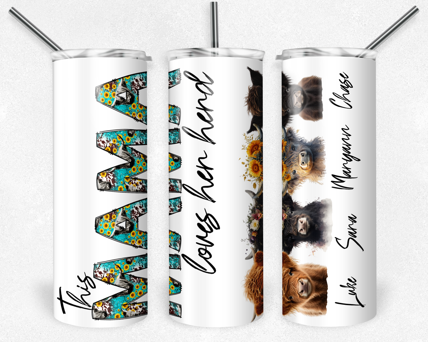 Mama Herd Add Names Sublimation Tumbler Transfer or Finished Cup