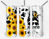 Sunflower Auntie Life Tumbler Transfer or Finished Cup