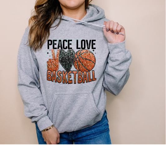Peace Love Basketball Bling DTF Transfer