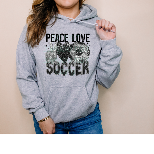 Peace Love Soccer Bling DTF Transfer