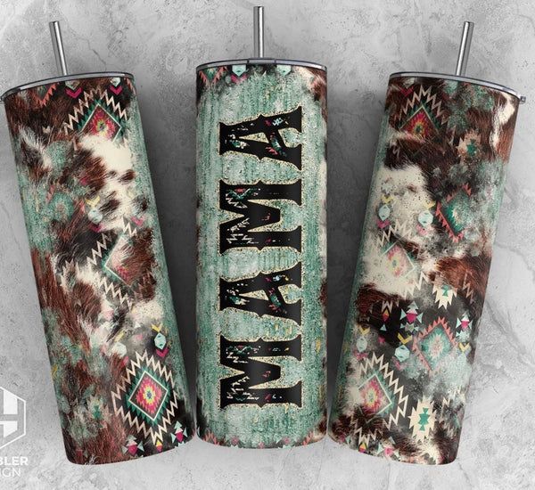 Cowhide Mama Sublimation Transfer or Finished Tumbler