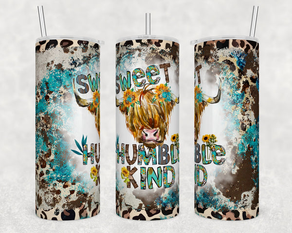 Sweet Humble Kind Cow  Sublimation Tumbler Transfer