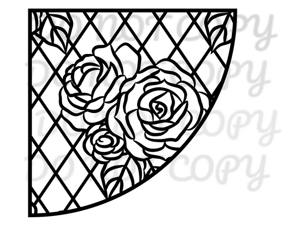 Distant Roses Acrylic Bleach Stencil