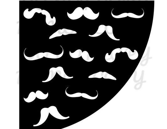 Mustache Bleach Sleeve Stencil