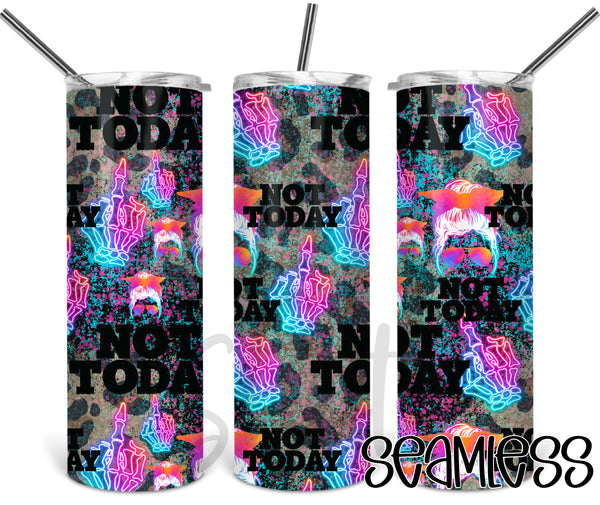 Not Today Skellie Hand Sublimation Tumbler Transfer