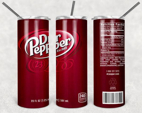 Dr Pepper Sublimation Transfer or Finished Tumbler