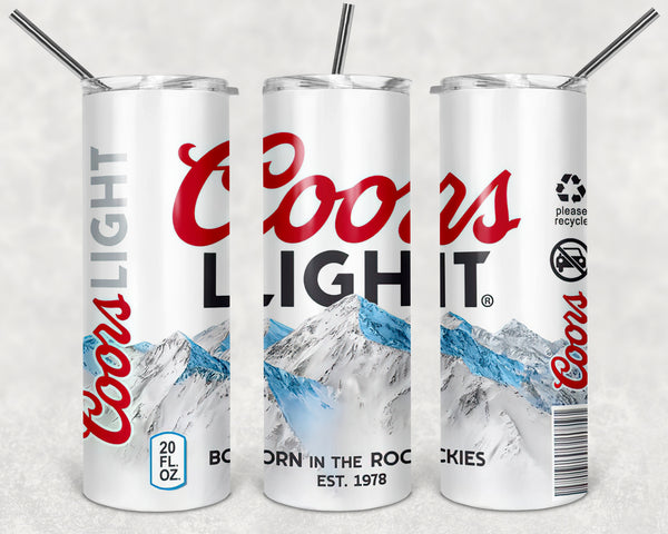 Coors Light Sublimation Transfer or Finished Tumbler