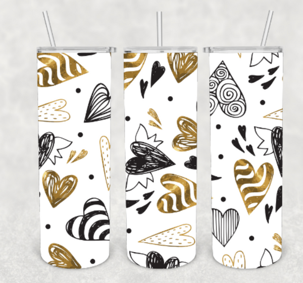 Hearts Drawing Sublimation Tumbler Transfer