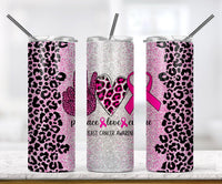 Peace Love Cure Breast Cancer Sublimation Tumbler Transfer