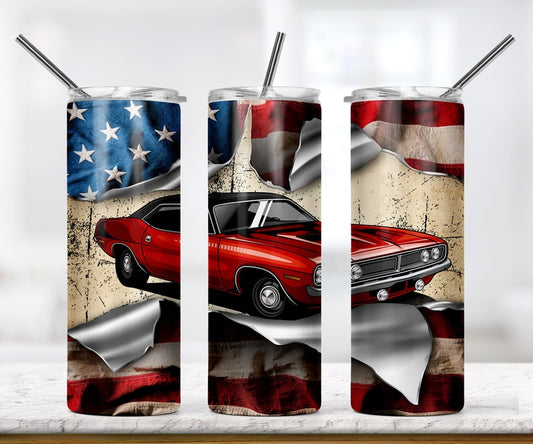American Car Sublimation TRANSFER OR FINISHED TUMBLER