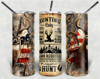 Hunting Rules Sublimation Tumbler Transfer