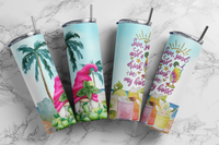 Sun Sand and Drink in my Hand Sublimation Tumbler Transfer