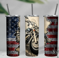 Motorcycles flag Sublimation Tumbler Transfer